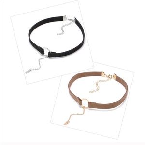 Bundle of one Tan and one black choker